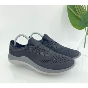 Crocs Men's Literide Pacer Lace-up Sneakers Size 8 Black Gray Shoes Rubber